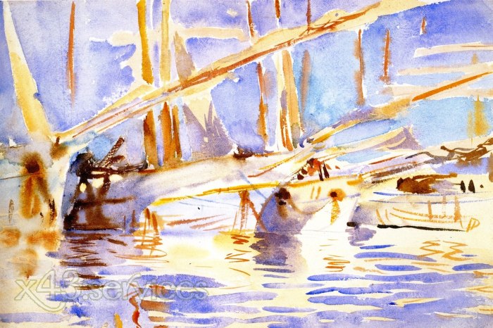 John Singer Sargent - Boote im Hafen - Boats in Harbor